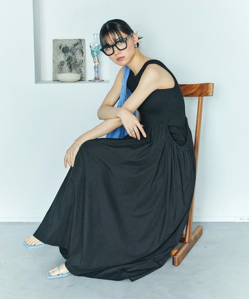 LIENCOEUR(リアンクール)の「ペタルリブドッキングワンピース(ワンピース・レディース・ホワイト/ブラック・FREE)」の21枚目の写真