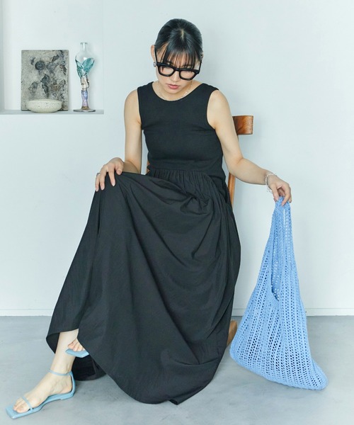 LIENCOEUR(リアンクール)の「ペタルリブドッキングワンピース(ワンピース・レディース・ホワイト/ブラック・FREE)」の22枚目の写真