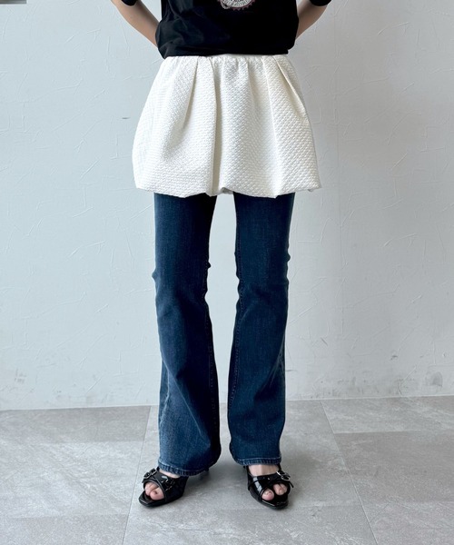 PAGEBOY(ページボーイ)の「バルーンミニスカート(スカート・レディース・ホワイト/ブラック・FREE)」の3枚目の写真