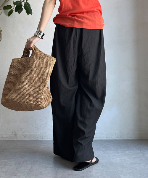 DouDou(ドゥドゥ)の「シャンブレータックワイドパンツ(その他パンツ・レディース・ダークブラウン/ベージュ/ネイビー/ピンク・TM/FREE/PS/T)」の22枚目の写真