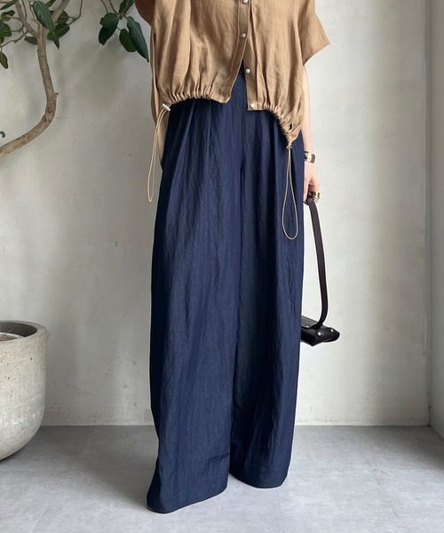 サラッと軽い。シャンブレーパネルプリントワイドパンツ trim_fce_item6646ba473d7e8.jpg