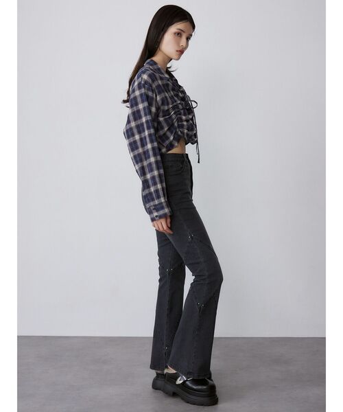 MURUA（ムルーア）の「2WAYギャザーシャツ（シャツ/ブラウス・レディース・グレー/ホワイト/ネイビー・FREE）」の15枚目の写真