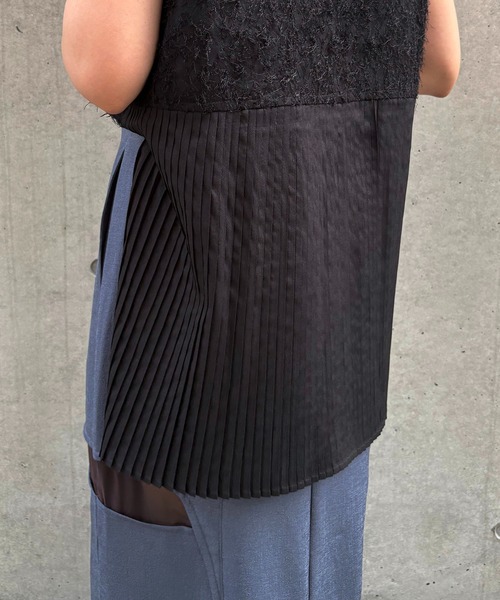 &g'aime(アンジェム)の「【&g'aime】ジャガードバックプリーツブラウス BackPleated Pleated Jacquard Blouse(シャツ/ブラウス・レディース・ホワイト/ブラック・FREE)」の20枚目の写真