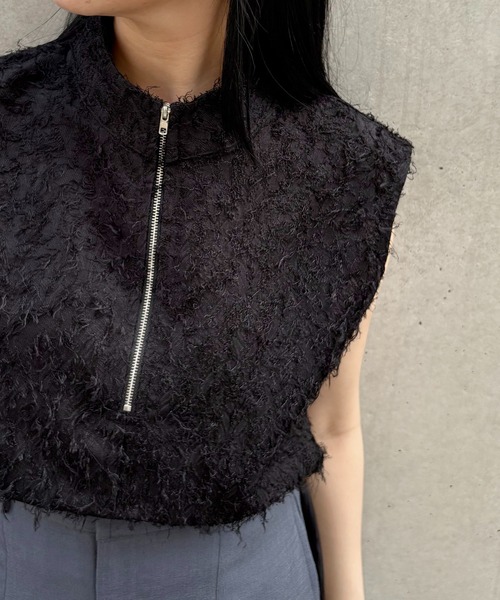 &g'aime(アンジェム)の「【&g'aime】ジャガードバックプリーツブラウス BackPleated Pleated Jacquard Blouse(シャツ/ブラウス・レディース・ホワイト/ブラック・FREE)」の19枚目の写真
