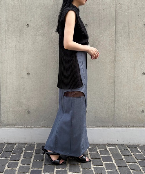 &g'aime(アンジェム)の「【&g'aime】ジャガードバックプリーツブラウス BackPleated Pleated Jacquard Blouse(シャツ/ブラウス・レディース・ホワイト/ブラック・FREE)」の22枚目の写真