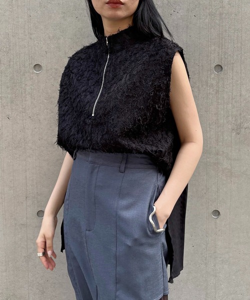 &g'aime(アンジェム)の「【&g'aime】ジャガードバックプリーツブラウス BackPleated Pleated Jacquard Blouse(シャツ/ブラウス・レディース・ホワイト/ブラック・FREE)」の15枚目の写真