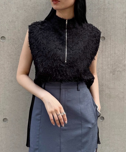 &g'aime(アンジェム)の「【&g'aime】ジャガードバックプリーツブラウス BackPleated Pleated Jacquard Blouse(シャツ/ブラウス・レディース・ホワイト/ブラック・FREE)」の14枚目の写真