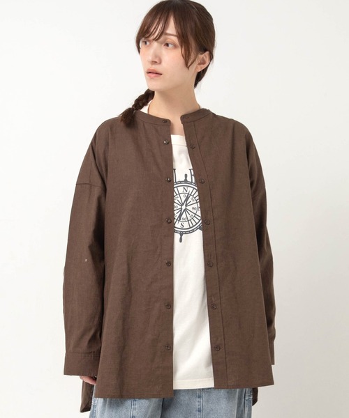 URCH RNA（アーチ アールエヌエー）の「B2903 アトリエチュニックシャツ２（シャツ/ブラウス・レディース・ブラック×ホワイト/ベージュ系その他/オリーブ/ブラウン/ピンク系その他/ブルー系その他・FREE）」の3枚目の写真