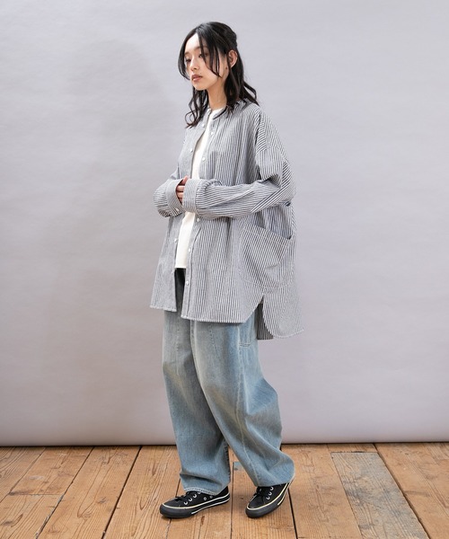 URCH RNA（アーチ アールエヌエー）の「B2903 アトリエチュニックシャツ２（シャツ/ブラウス・レディース・ブラック×ホワイト/ベージュ系その他/オリーブ/ブラウン/ピンク系その他/ブルー系その他・FREE）」の16枚目の写真