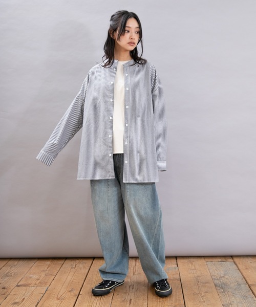 URCH RNA（アーチ アールエヌエー）の「B2903 アトリエチュニックシャツ２（シャツ/ブラウス・レディース・ブラック×ホワイト/ベージュ系その他/オリーブ/ブラウン/ピンク系その他/ブルー系その他・FREE）」の15枚目の写真