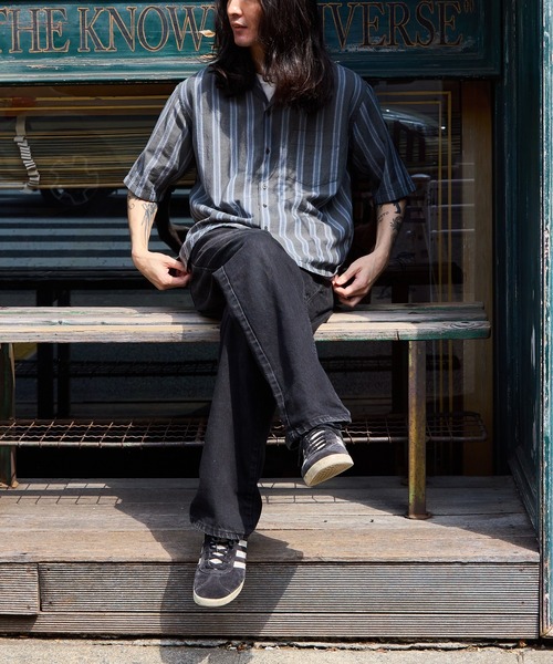 ADAM ET ROPE'（アダムエロペ）の「【WILD LIFE TAILOR】カディコットン ハーフスリーブ オープンカラーシャツ（シャツ/ブラウス・メンズ・ブラック系その他3/グレー・L/M）」の3枚目の写真