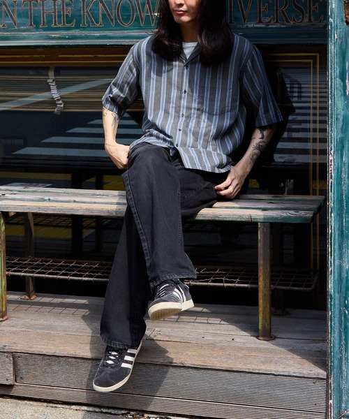 ADAM ET ROPE'（アダムエロペ）の「【WILD LIFE TAILOR】カディコットン ハーフスリーブ オープンカラーシャツ（シャツ/ブラウス・メンズ・ブラック系その他3/グレー・L/M）」の4枚目の写真
