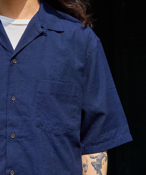 ADAM ET ROPE'（アダムエロペ）の「【WILD LIFE TAILOR】カディコットン ハーフスリーブ オープンカラーシャツ（シャツ/ブラウス・メンズ・ブラック系その他3/グレー・L/M）」の15枚目の写真