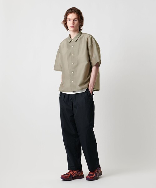 UNITED ARROWS & SONS ショートスリーブシャツ UNITED ARROWS & SONS by MASAKI KAWASE＞ N/P HALF ZIP SS