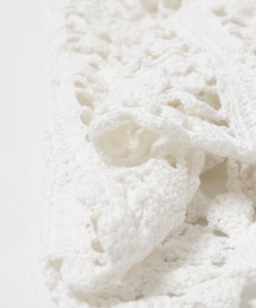 CURRENTAGE(カレンテージ)の「CURRENTAGE CROCHET KNIT CAMISOLE(キャミソール・レディース・ホワイト/ブラック・9)」の10枚目の写真