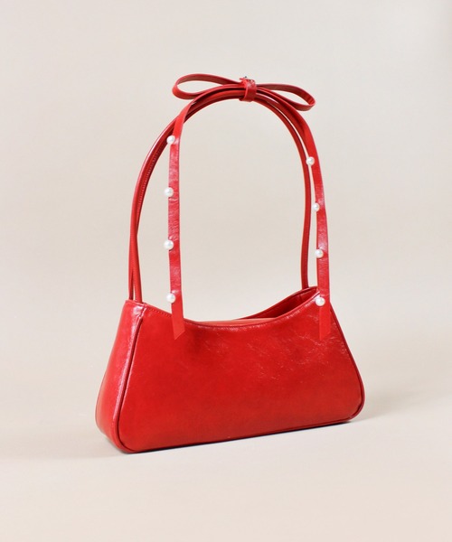 Casselini(キャセリーニ)の「Casselini(キャセリーニ)肩リボンエナメルバッグ(ハンドバッグ・レディース・ブラック/レッド/シルバー・FREE)」の20枚目の写真