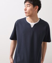 THE SHOP TK | ツイルキーネック 半袖Tシャツ 接触冷感/洗濯機OK(Tシャツ/カットソー)