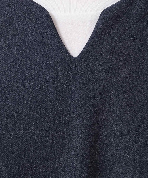 THE SHOP TK (ザ ショップ ティーケー )の「ツイルキーネック 半袖Tシャツ 接触冷感/洗濯機OK(Tシャツ/カットソー・メンズ・オフホワイト/ネイビー/ライトグレー/モスグリーン・02/03/04)」の17枚目の写真