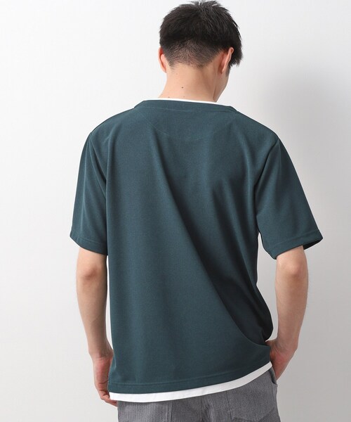 THE SHOP TK (ザ ショップ ティーケー )の「ツイルキーネック 半袖Tシャツ 接触冷感/洗濯機OK(Tシャツ/カットソー・メンズ・オフホワイト/ネイビー/ライトグレー/モスグリーン・02/03/04)」の11枚目の写真