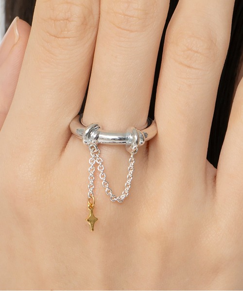 LAPUIS（ラピュイ）の「LAPUIS(ラピュイ) Ornament ring（リング・レディース・ゴールド/マルチ・11号/13号）」の2枚目の写真
