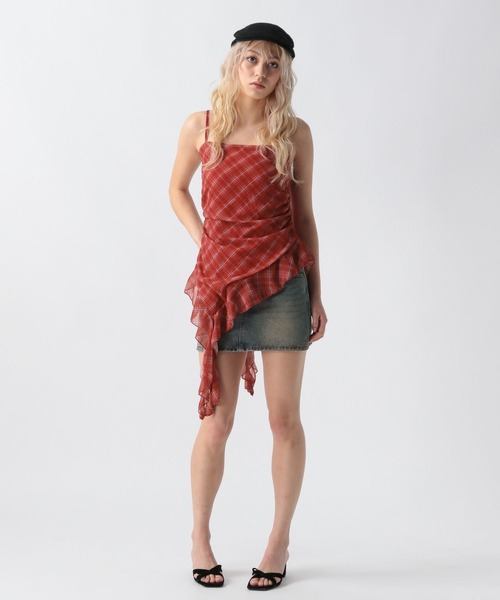 FOREVER 21(フォーエバー トゥエンティーワン)の「【2025SS】カスケードチェックキャミチュニック(チュニック・レディース・ネイビー/レッド・FREE)」の8枚目の写真