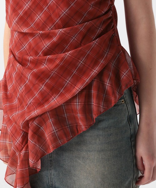 FOREVER 21(フォーエバー トゥエンティーワン)の「【2025SS】カスケードチェックキャミチュニック(チュニック・レディース・ネイビー/レッド・FREE)」の19枚目の写真