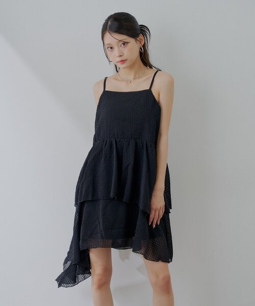 ティアードサイドドロップフリルミニワンピース（ワンピース