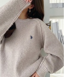 U.S. POLO ASSN.（ユーエスポロアッスン）の「【U.S. POLO ASSN】メランジ クルーネック ラグラン ニット（ニット/セーター）」