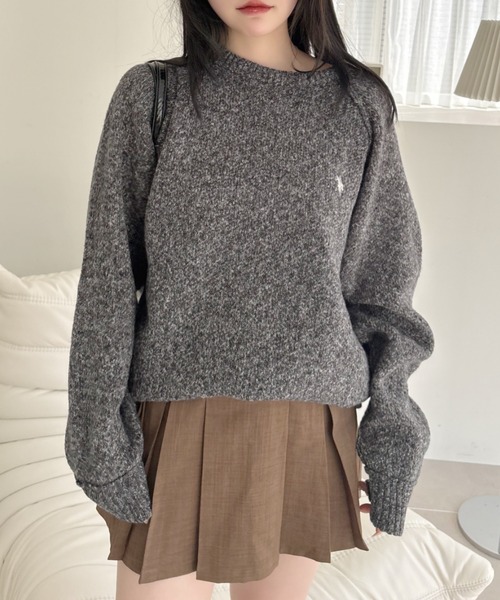 U.S. POLO ASSN.(ユーエスポロアッスン)の「【U.S. POLO ASSN】メランジ クルーネック ラグラン ニット(ニット/セーター・レディース・オートミール/ブラック/グレー/ネイビー・M/L)」の16枚目の写真