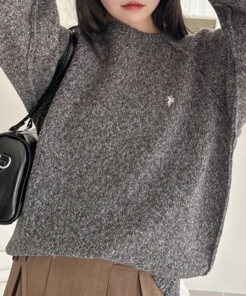 U.S. POLO ASSN.(ユーエスポロアッスン)の「【U.S. POLO ASSN】メランジ クルーネック ラグラン ニット(ニット/セーター・レディース・オートミール/ブラック/グレー/ネイビー・M/L)」の18枚目の写真