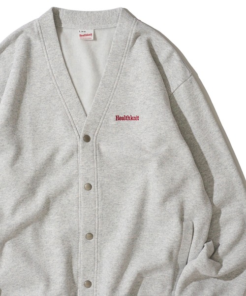 Healthknit】Classic Sweat V-neck cardigan L/S / Vネック スウェット