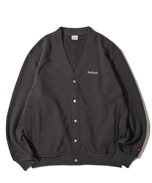 Healthknit（ヘルスニット）の「【Healthknit】Classic Sweat V-neck cardigan L/S / Vネック スウェット カーディガン（カーディガン/ボレロ・メンズ・チャコールグレー/ネイビー/グレー/マルーン/ブラック・MEDIUM/LARGE/X-LARGE）」の6枚目の写真