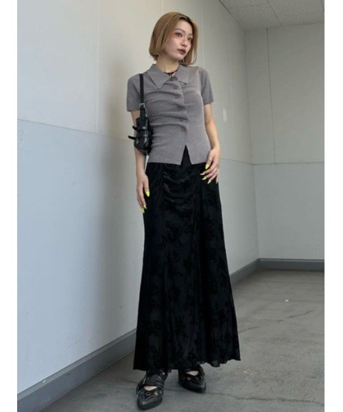 SLY(スライ)の「SHEER FLOWER FLARE SK シアー フラワー フレアスカート 夏服 秋服(スカート・レディース・ブラック系その他2/ブラウン系その他2・1/2)」の14枚目の写真