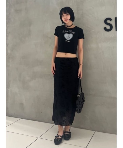 SLY(スライ)の「SHEER FLOWER FLARE SK シアー フラワー フレアスカート 夏服 秋服(スカート・レディース・ブラック系その他2/ブラウン系その他2・1/2)」の17枚目の写真