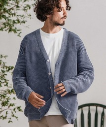CAMBIO(JrI)mcg3667-Powder Bleach Waffle Cotton Knit Cardigan jbgJ[fBK(J[fBK/{)