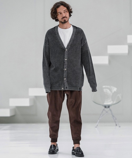 CAMBIO(カンビオ)の「mcg3667-Powder Bleach Waffle Cotton Knit Cardigan ニットカーディガン(カーディガン/ボレロ・メンズ・グレイッシュベージュ/カーキ/ブラック/ネイビー・M/L)」の18枚目の写真