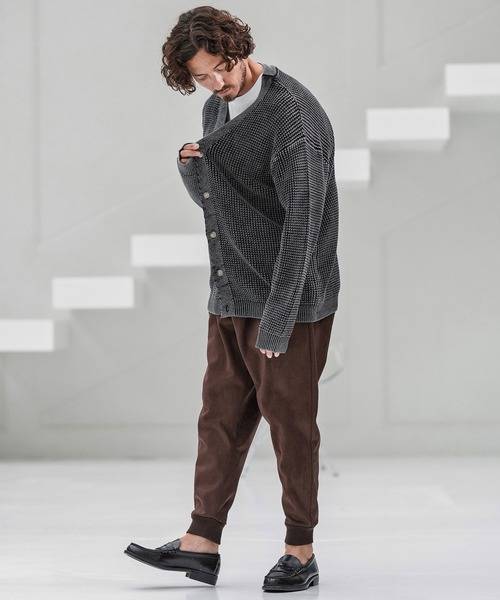 CAMBIO(カンビオ)の「mcg3667-Powder Bleach Waffle Cotton Knit Cardigan ニットカーディガン(カーディガン/ボレロ・メンズ・グレイッシュベージュ/カーキ/ブラック/ネイビー・M/L)」の19枚目の写真