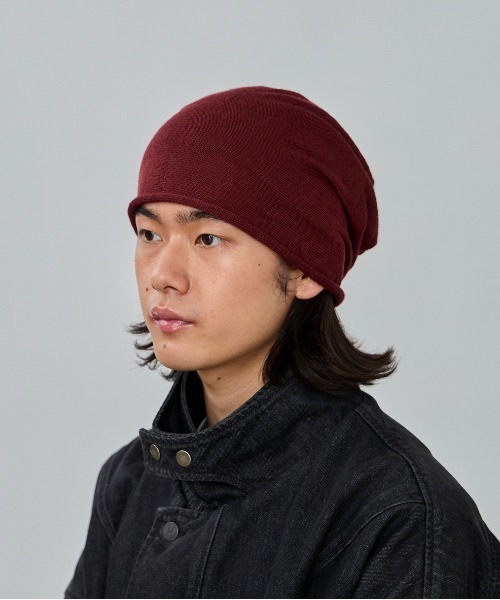 OVERRIDE（オーバーライド）の「OVERRIDE  WASHABLE MERINO BEANIE / オーバーライド（ニットキャップ/ビーニー・メンズ・ワイン/ブラック/ベージュ/ネイビー/グレー・57~59cm）」の5枚目の写真