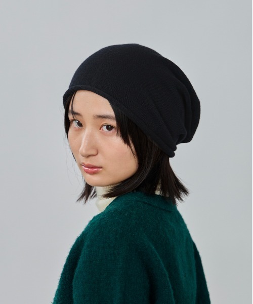 OVERRIDE（オーバーライド）の「OVERRIDE  WASHABLE MERINO BEANIE / オーバーライド（ニットキャップ/ビーニー・メンズ・ワイン/ブラック/ベージュ/ネイビー/グレー・57~59cm）」の2枚目の写真