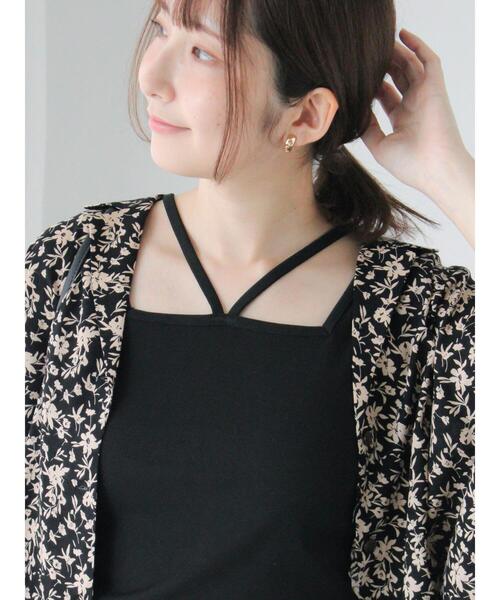 Te chichi TERRASSE（テチチテラス）の「【接触冷感】ホルターネックタンクトップ（タンクトップ・レディース・ブラック/オフホワイト/キナリ・F）」の3枚目の写真