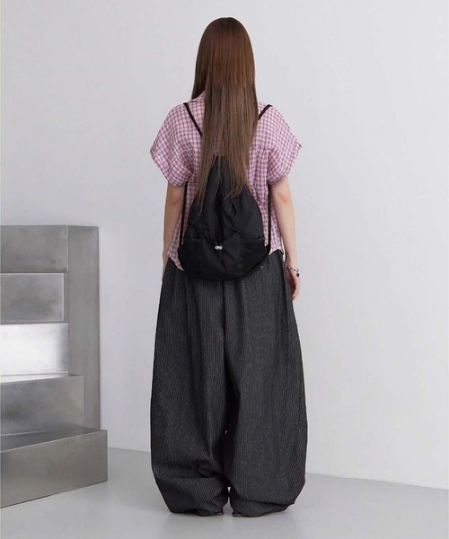 ガーリードール Girly Doll タックデザインフレンチスリーブトップス （ブラック） Doula Doula｜girlydoll/タックデザインフレンチスリーブ