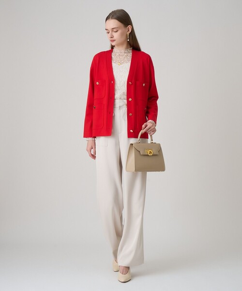 ANAYI（アナイ）の「ストレッチレースモックネック プルオーバー（Tシャツ/カットソー・レディース・ライトベージュ/オフホワイト/ブラック・38/36）」の8枚目の写真