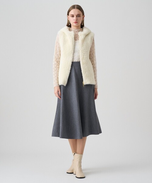 ANAYI（アナイ）の「ストレッチレースモックネック プルオーバー（Tシャツ/カットソー・レディース・ライトベージュ/オフホワイト/ブラック・38/36）」の13枚目の写真