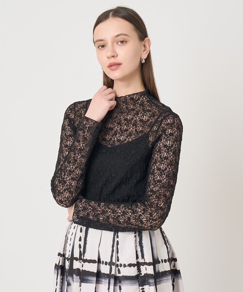 ANAYI（アナイ）の「ストレッチレースモックネック プルオーバー（Tシャツ/カットソー・レディース・ライトベージュ/オフホワイト/ブラック・38/36）」の16枚目の写真