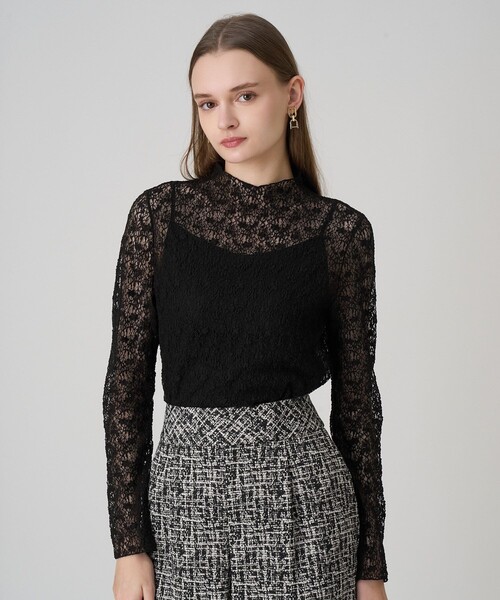 ANAYI（アナイ）の「ストレッチレースモックネック プルオーバー（Tシャツ/カットソー・レディース・ライトベージュ/オフホワイト/ブラック・38/36）」の17枚目の写真