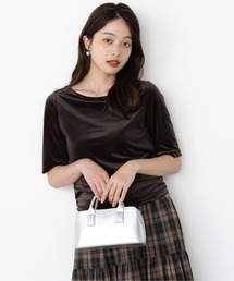 PROPORTION BODY DRESSING | <ハンドウォッシャブル>シアーベロア5分袖トップス / 1215260800(Tシャツ/カットソー)