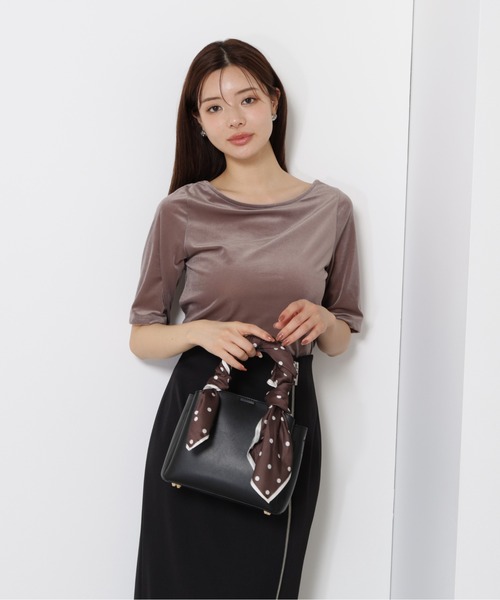 PROPORTION BODY DRESSING（プロポーションボディドレッシング）の「＜ハンドウォッシャブル＞シアーベロア５分袖トップス / 1215260800（Tシャツ/カットソー・レディース・グレー/ダークグレー・FREE）」の13枚目の写真