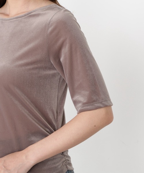 PROPORTION BODY DRESSING（プロポーションボディドレッシング）の「＜ハンドウォッシャブル＞シアーベロア５分袖トップス / 1215260800（Tシャツ/カットソー・レディース・グレー/ダークグレー・FREE）」の20枚目の写真