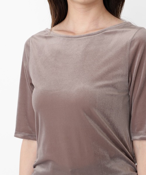 PROPORTION BODY DRESSING（プロポーションボディドレッシング）の「＜ハンドウォッシャブル＞シアーベロア５分袖トップス / 1215260800（Tシャツ/カットソー・レディース・グレー/ダークグレー・FREE）」の22枚目の写真