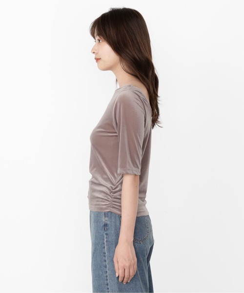 PROPORTION BODY DRESSING（プロポーションボディドレッシング）の「＜ハンドウォッシャブル＞シアーベロア５分袖トップス / 1215260800（Tシャツ/カットソー・レディース・グレー/ダークグレー・FREE）」の19枚目の写真